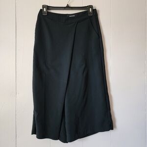Who What Wear Black Wide Leg Capri Pants Size 4 High Rise Cropped Minimalist